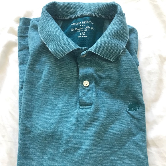 Men’s Large Blue-Green Banana Republic Polo - Picture 1 of 3